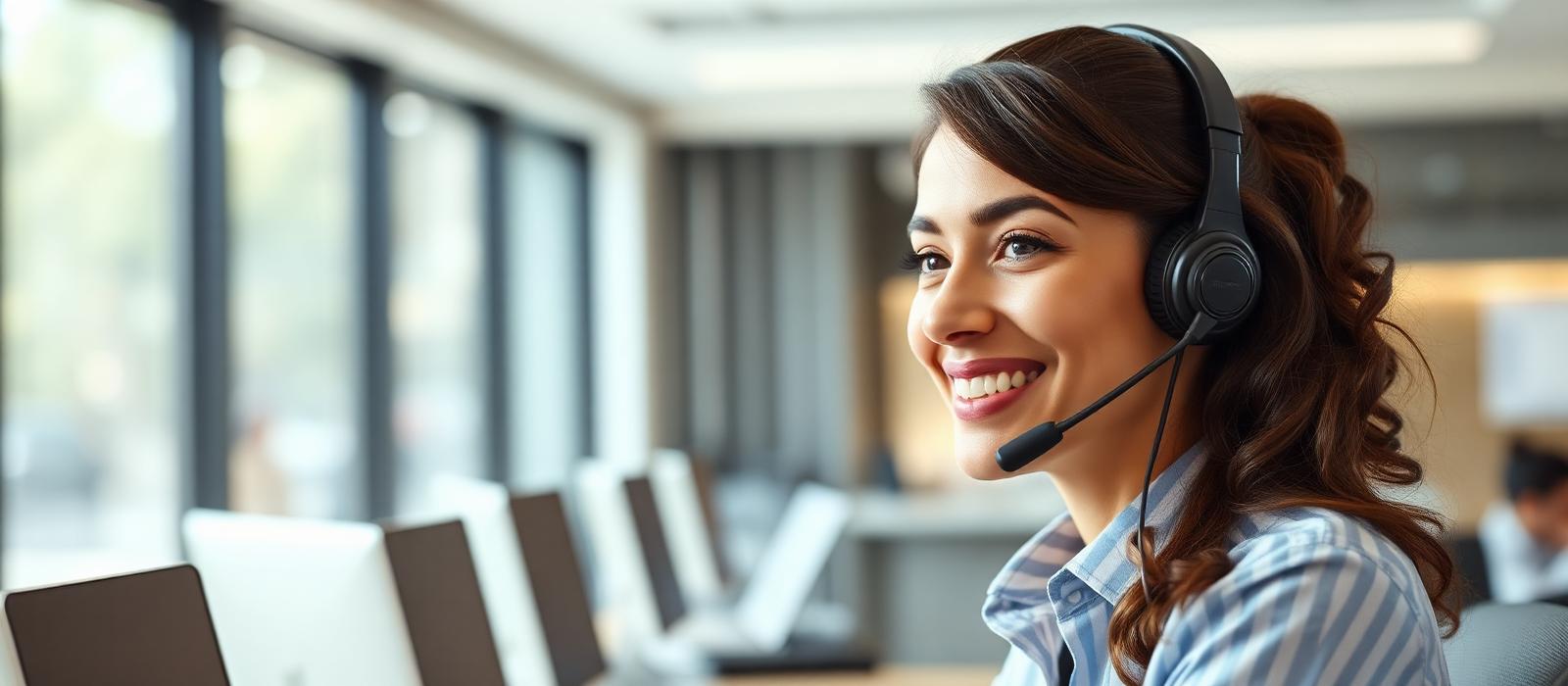 Friendly customer service representative ready to take your call